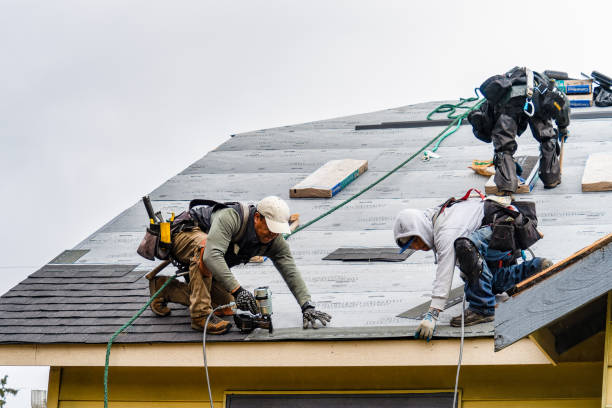 Professional Emergency Roof Repair technician working in Fowler, MI
